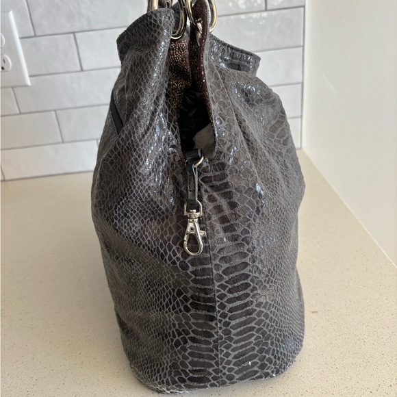 Y2K Beijo Couture Grey Snakeskin Reversible Multi-Color Hobo Purse See Pic EUC - Picture 11 of 14